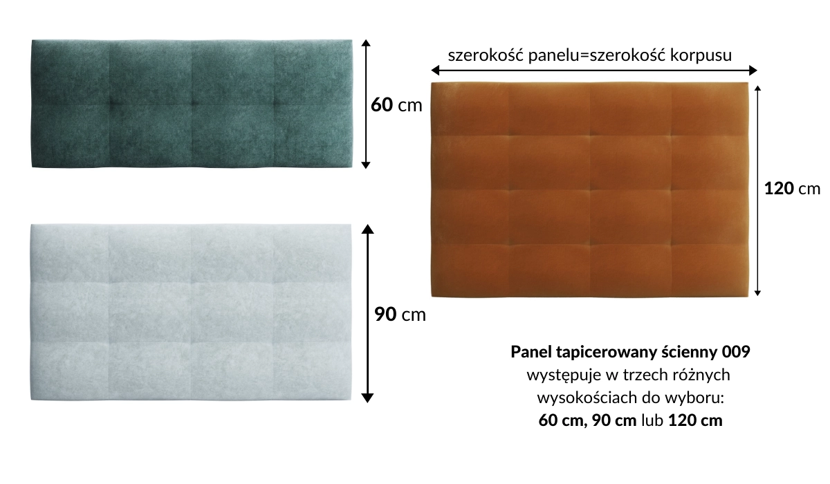 Wymiary panelu tapicerowanego 009 M&K Foam Koło